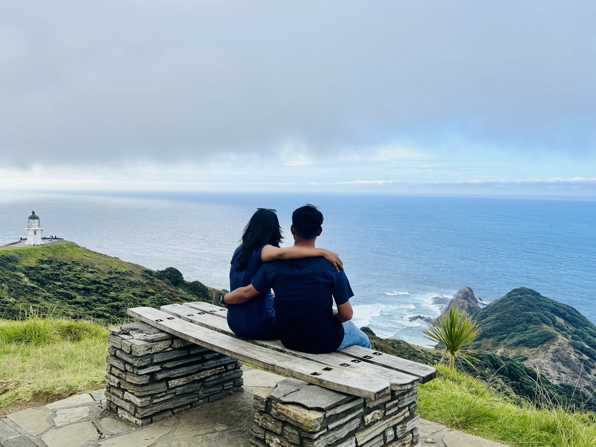 Scenic pathway leading down to the Cape Reinga lighthouse