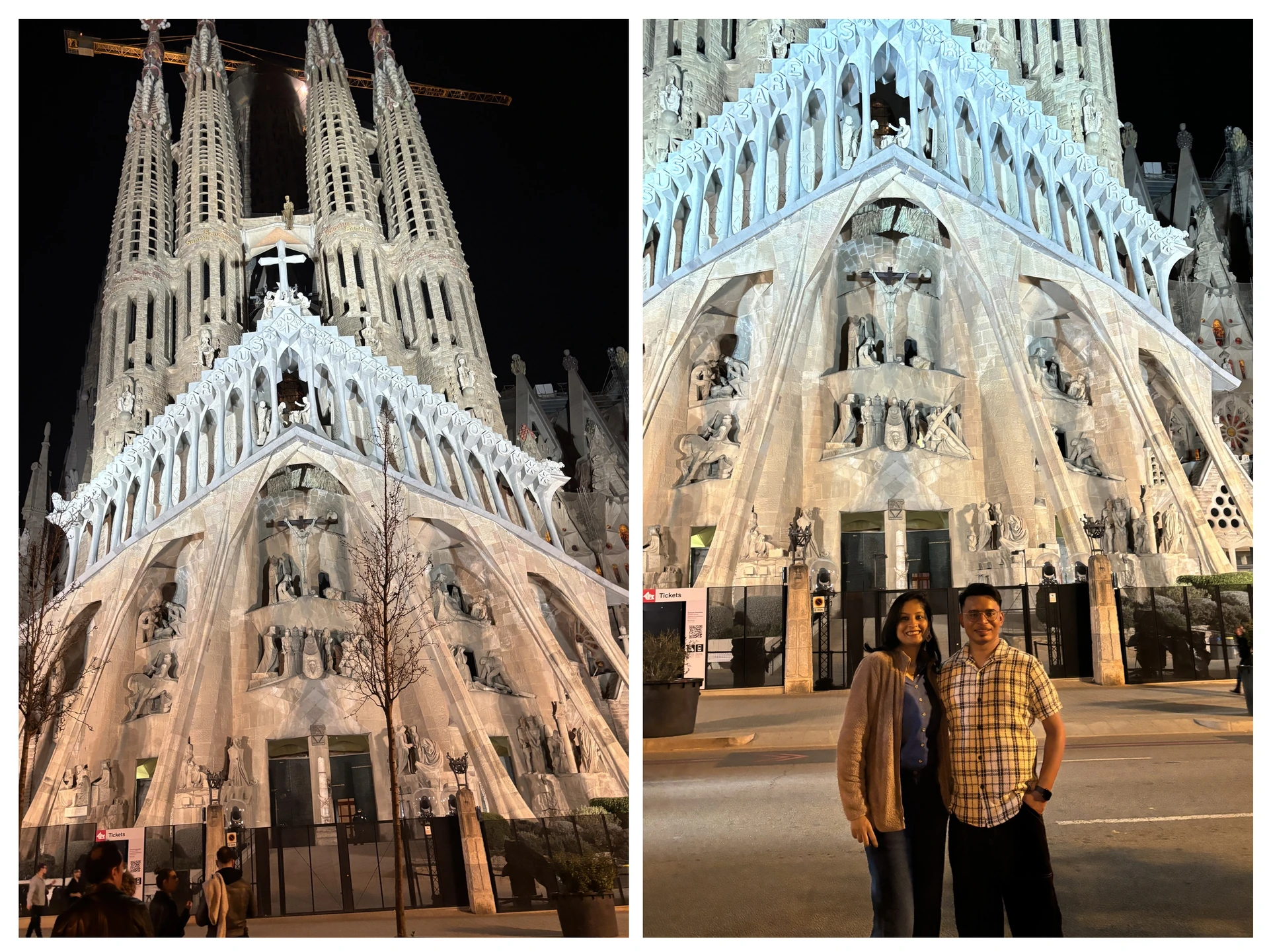 Sagrada Familia cathedral in golden sunset hour
