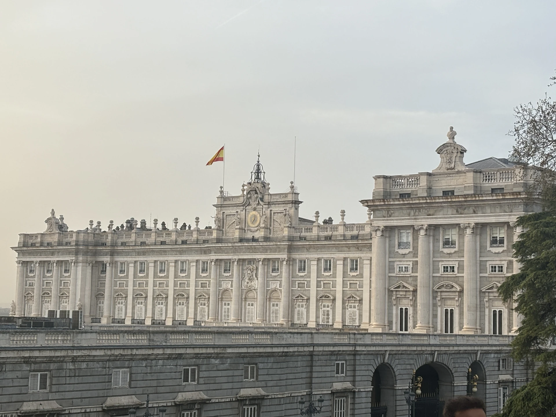 Almudena Cathedral and Royal Palace glow in Madrid