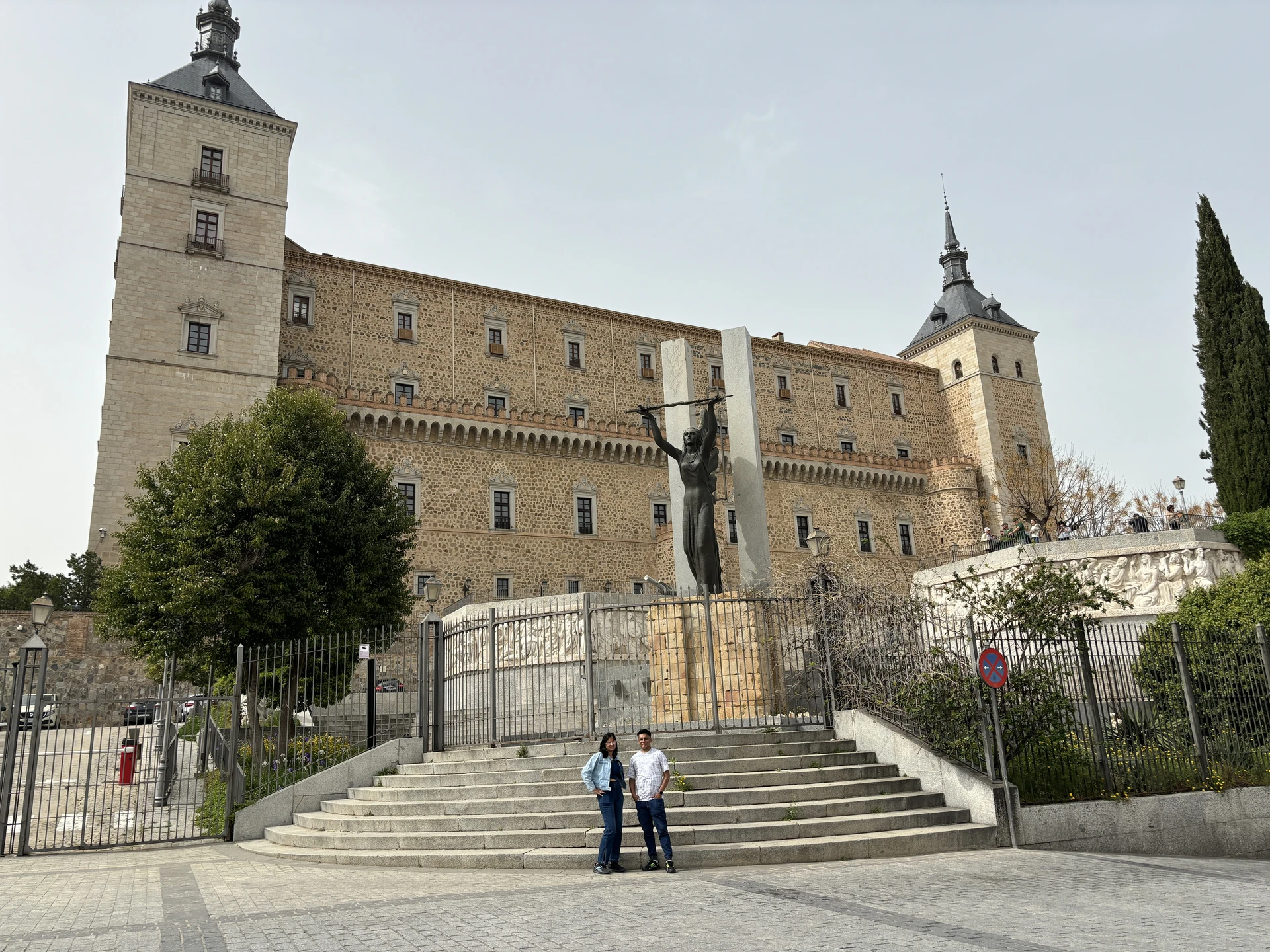 The imposing fortress towers of Alcázar of Toledo