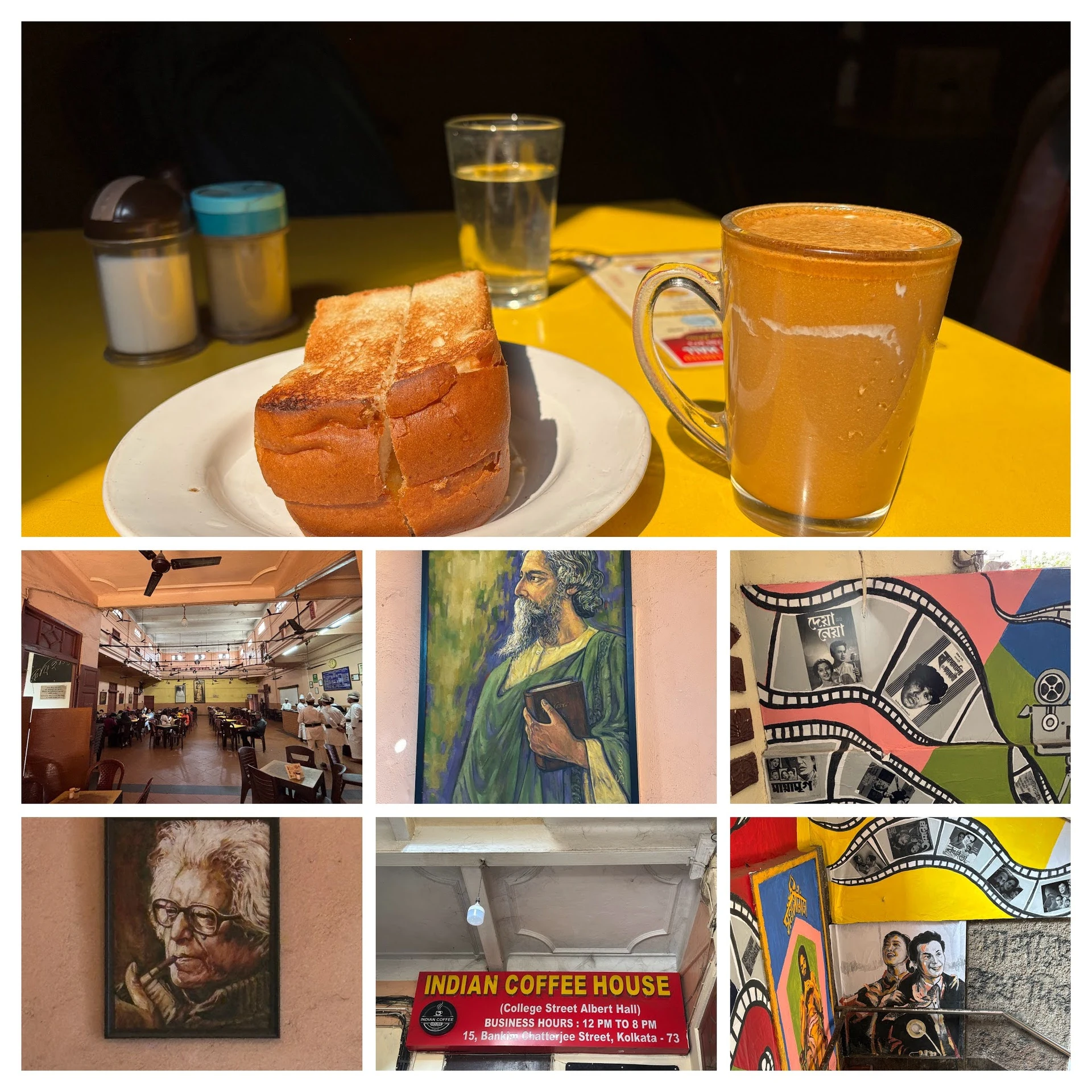 Indian Coffee House, College Street — butter toast and cold coffee