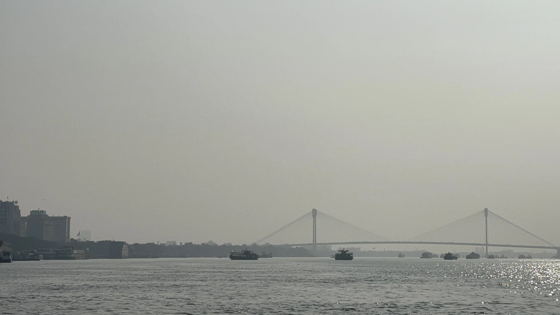 View of Howrah Bridge from the Hooghly jetty, Kolkata