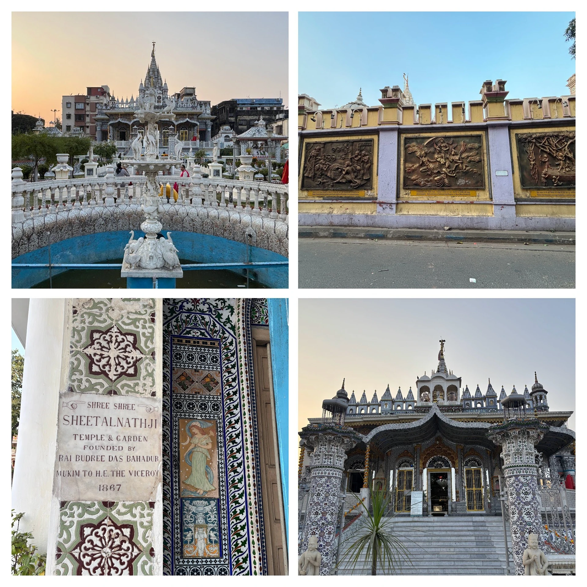 Shantinath Jain Temple, Maniktala — glass and mirror interiors