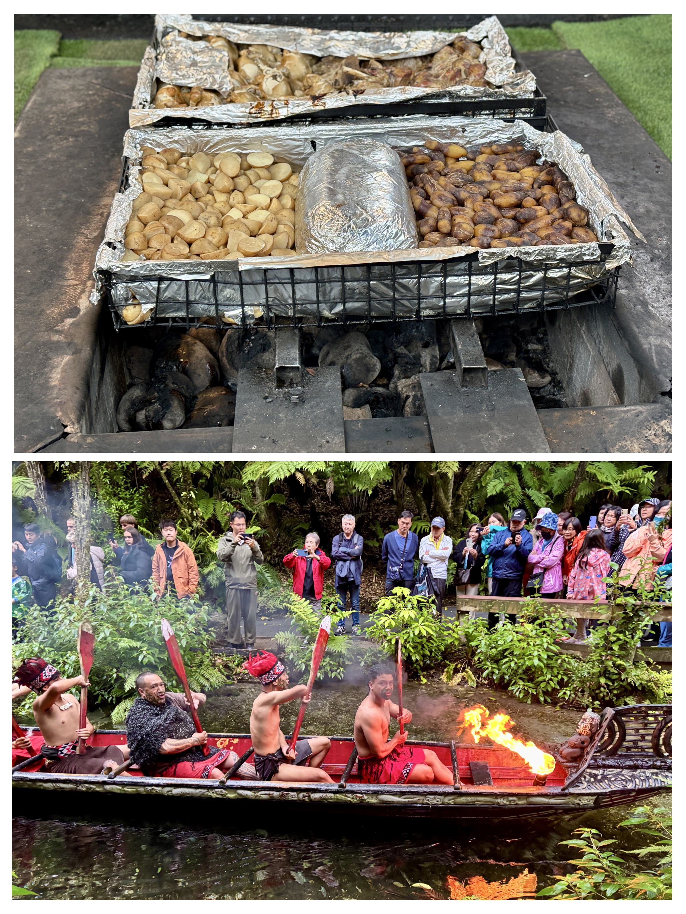 Delicious Maori Hangi dinner cooked with earth's natural heat