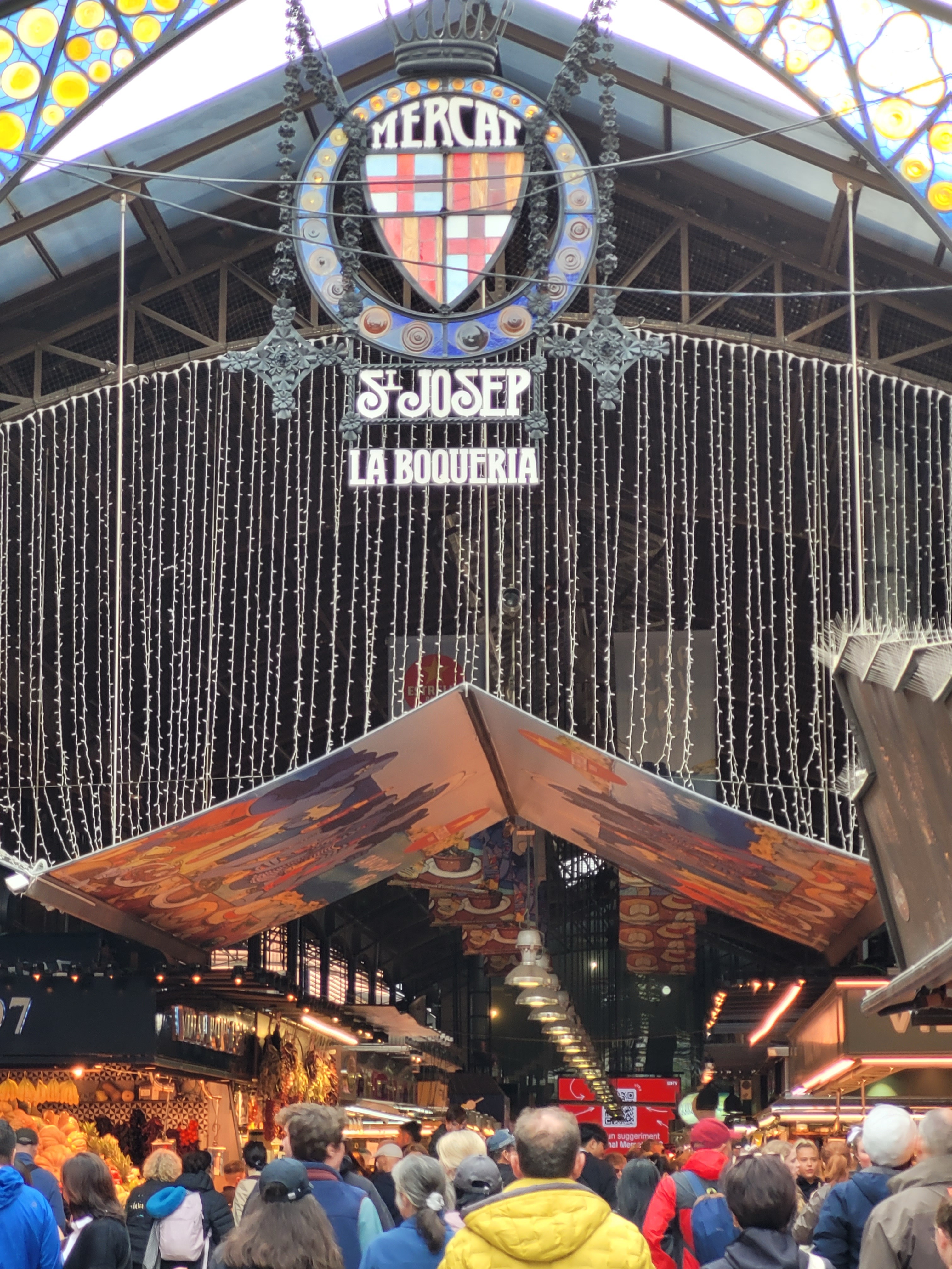 Vibrant fresh fruit juices and treats at La Boqueria