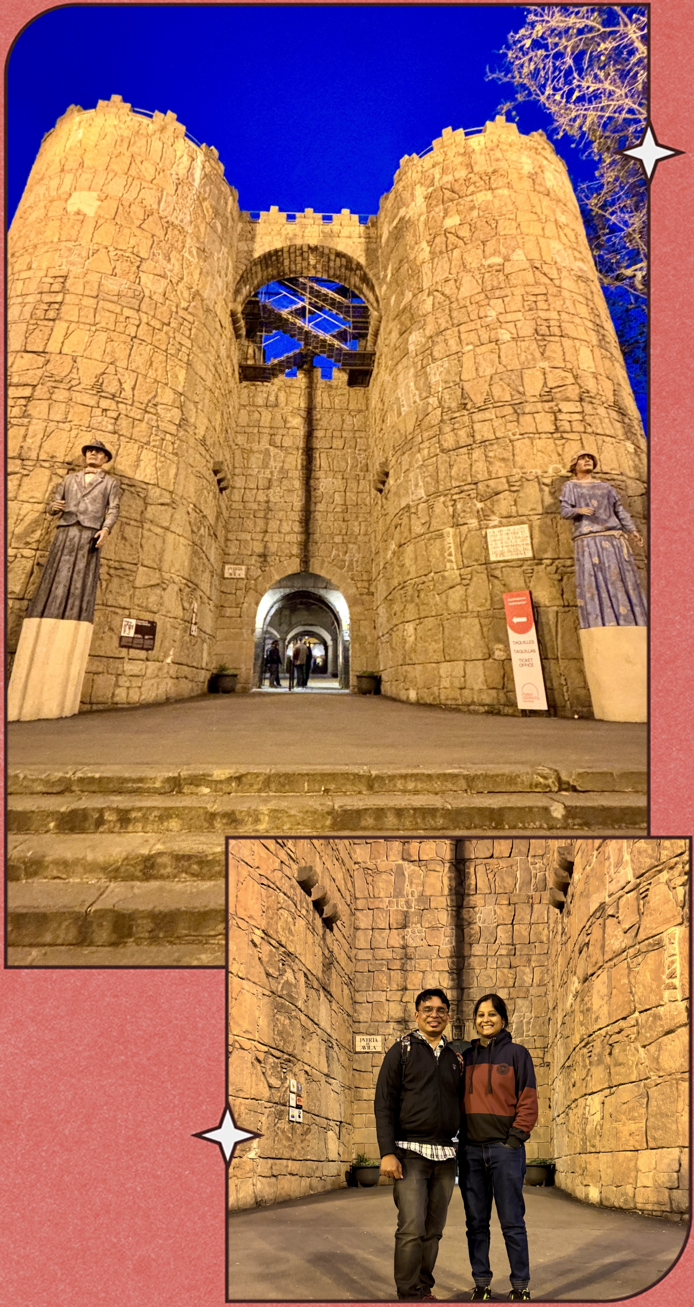 Collage of Poble Espanyol's classic streets