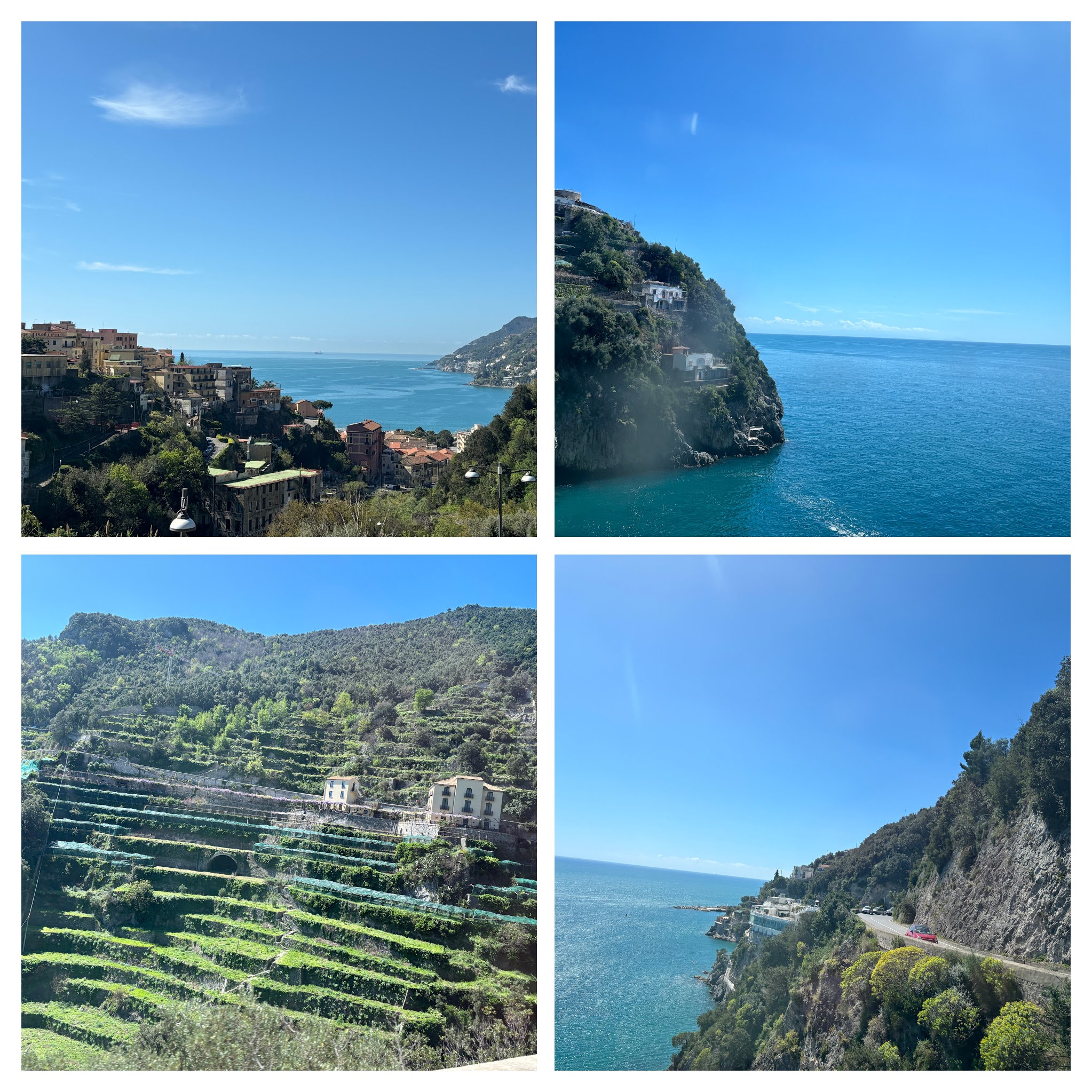 Stunning coastal cliffs and shimmering Tyrrhenian Sea views from the Amalfi bus
