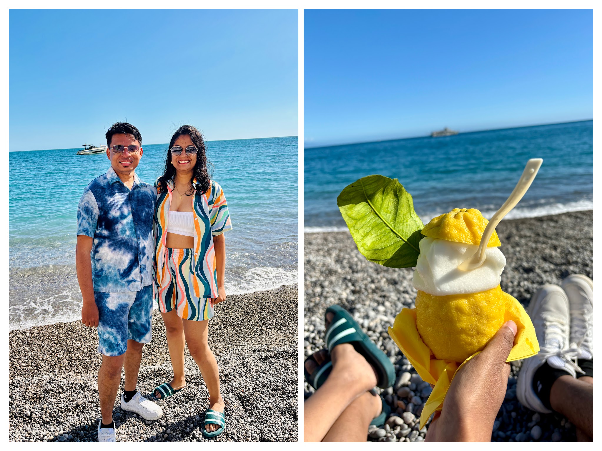 Dipping feet in the Tyrrhenian sea and enjoying lemon sorbet on the beach