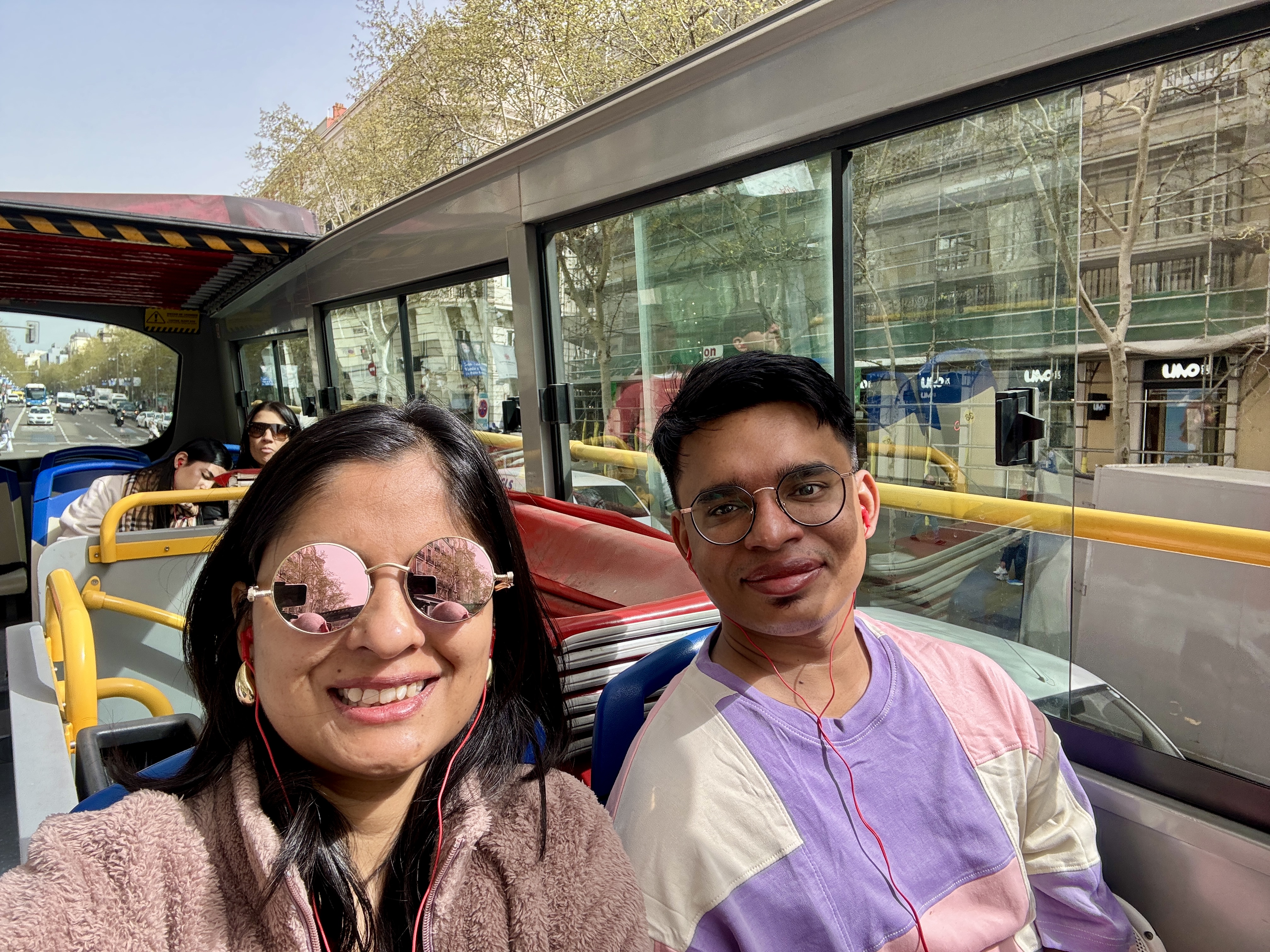 Chilling on the Hop-On Hop-Off Bus in Madrid