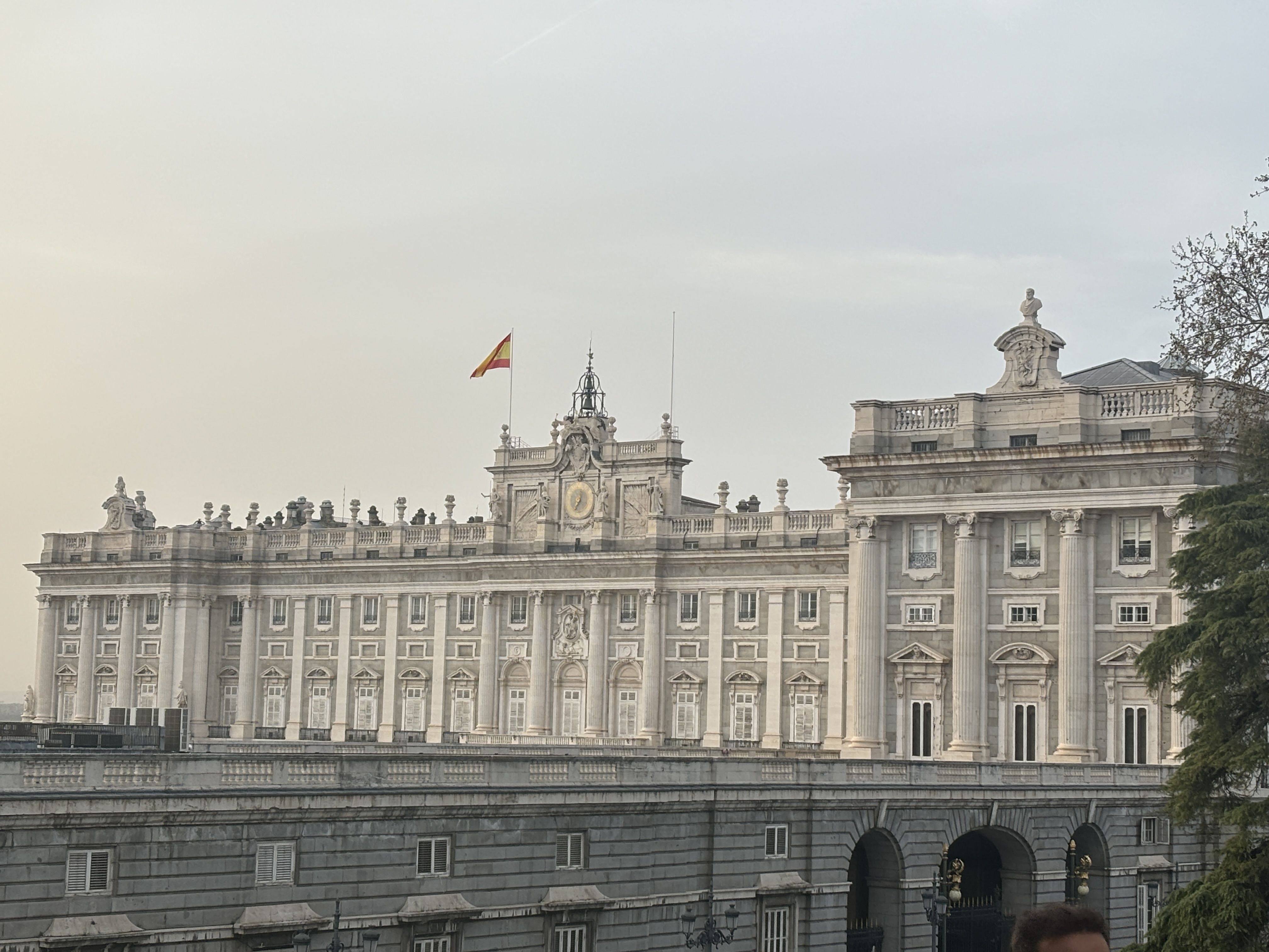 Almudena Cathedral and Royal Palace glow in Madrid