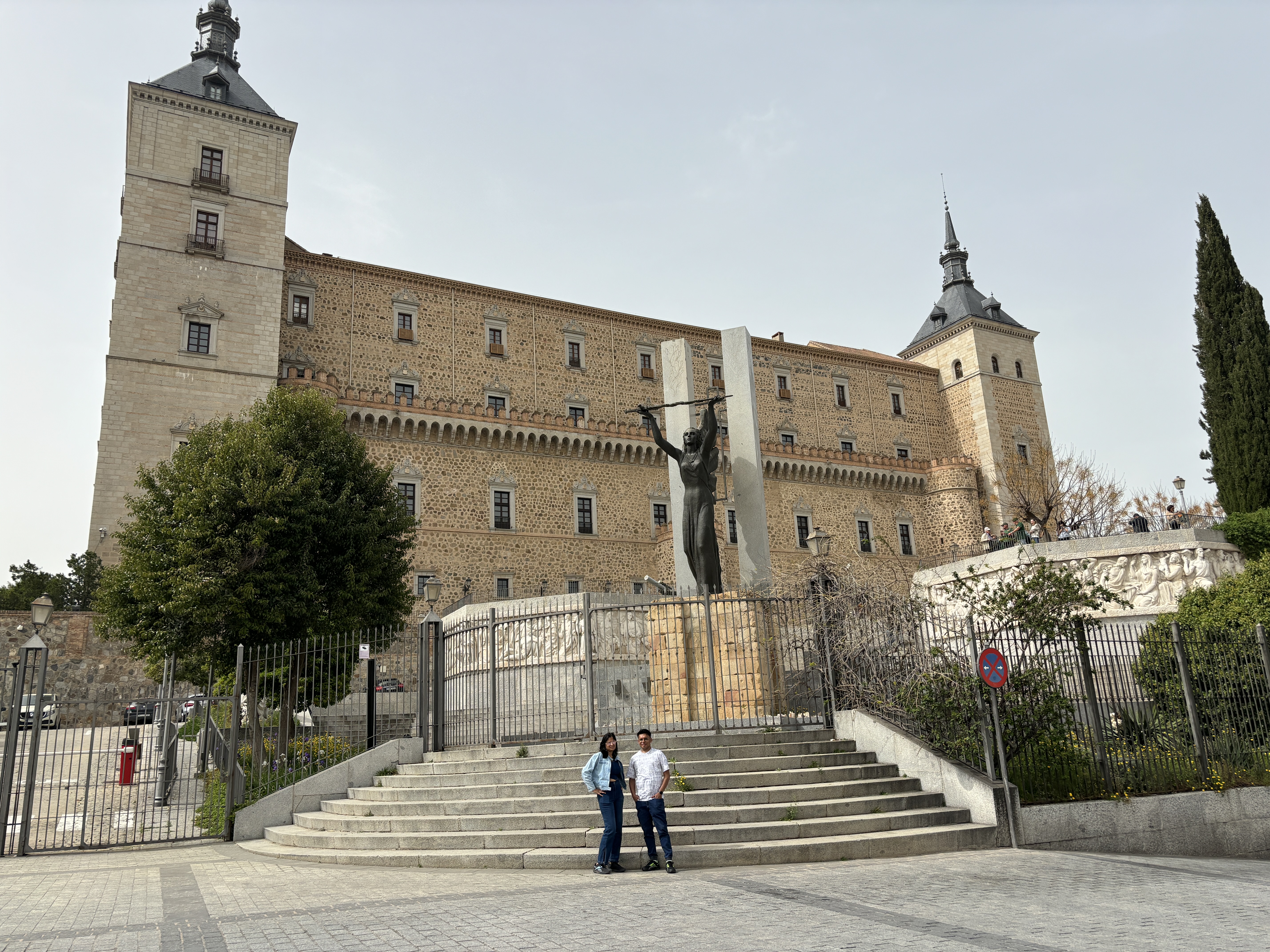 The imposing fortress towers of Alcázar of Toledo