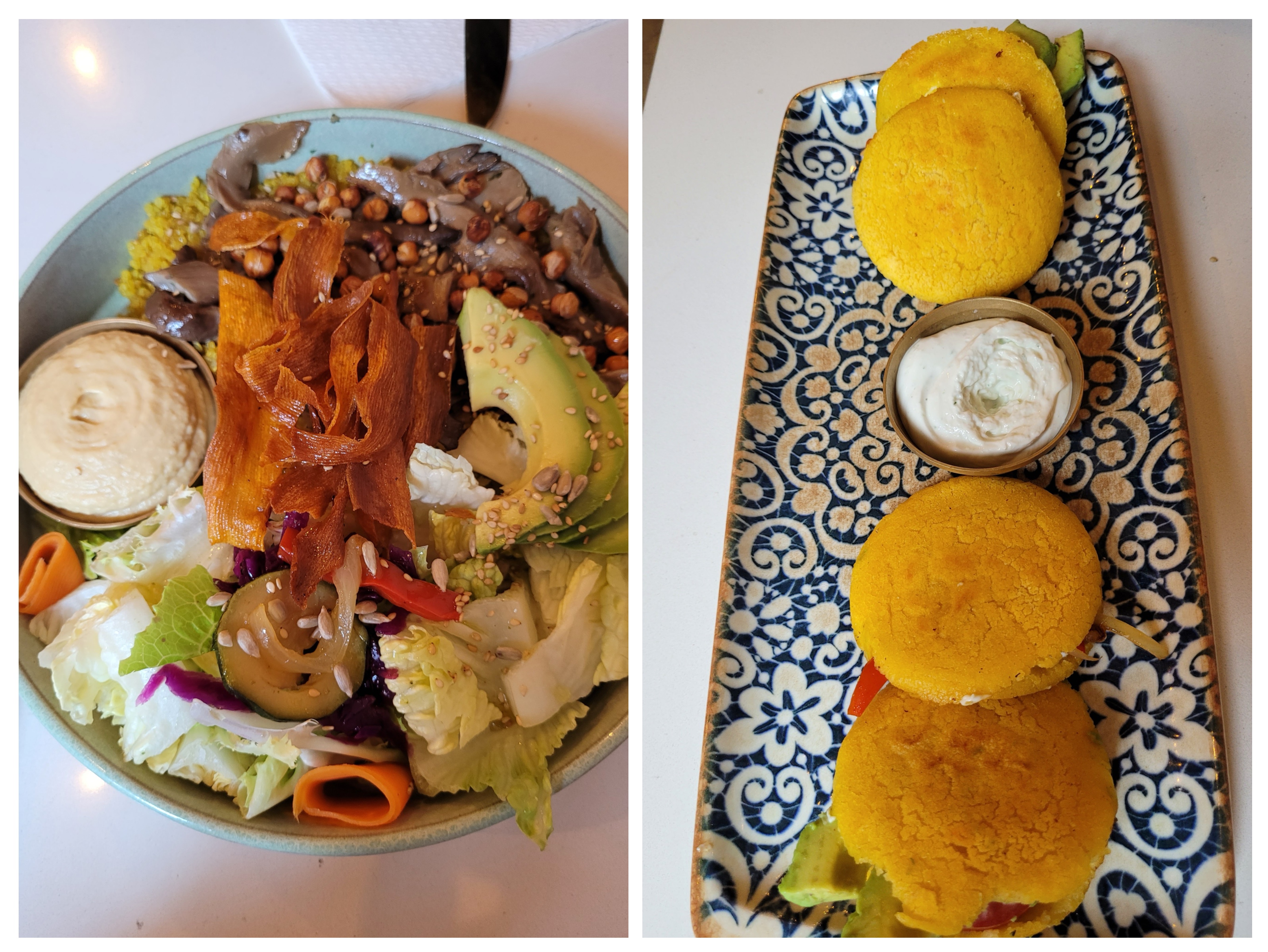 Vibrant Vegan Bowl and Arepas lunch in Seville