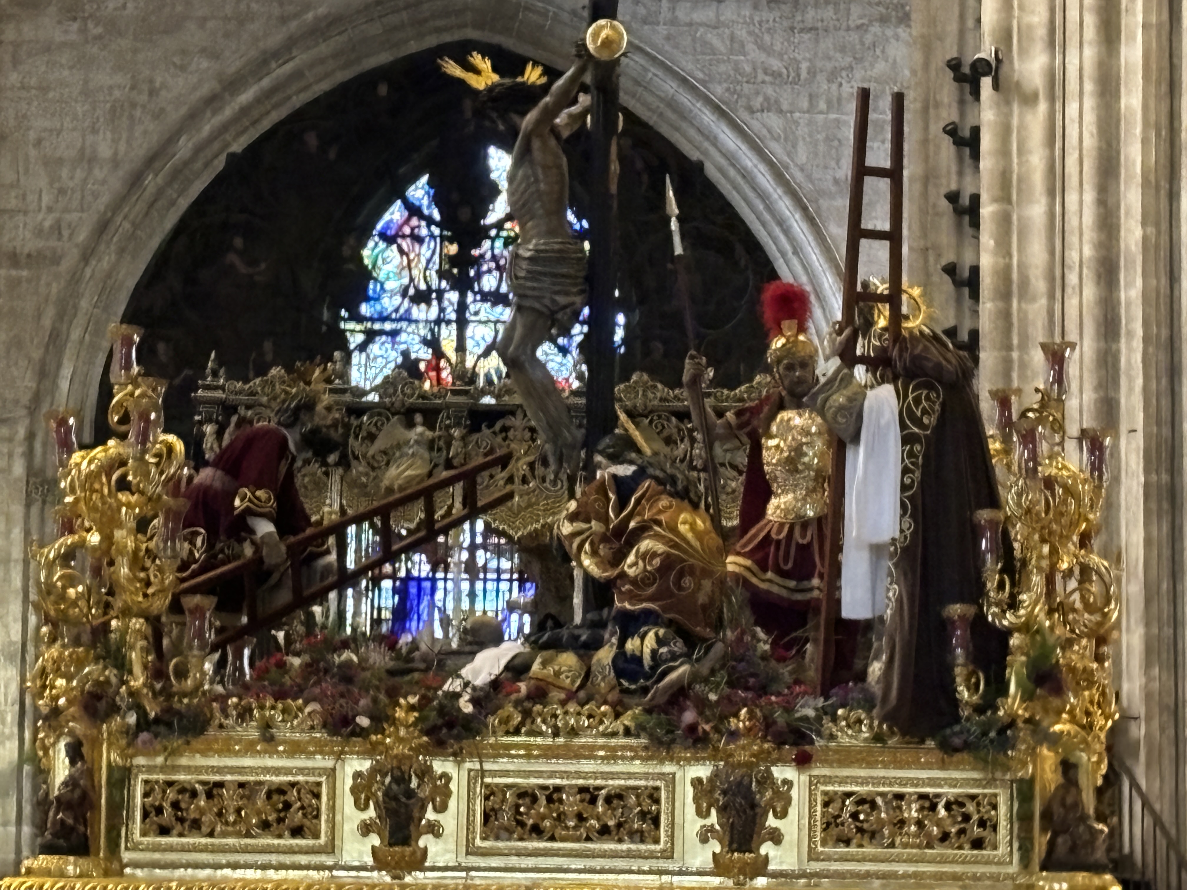 Richly decorated Easter float in Seville