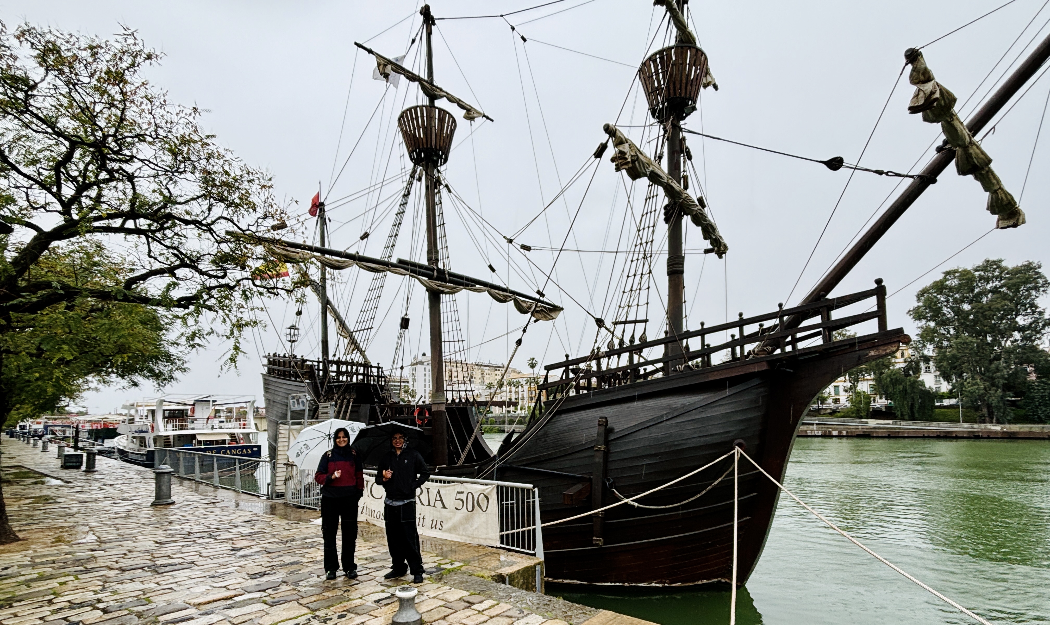 Replica of Nao Victoria on the riverfront