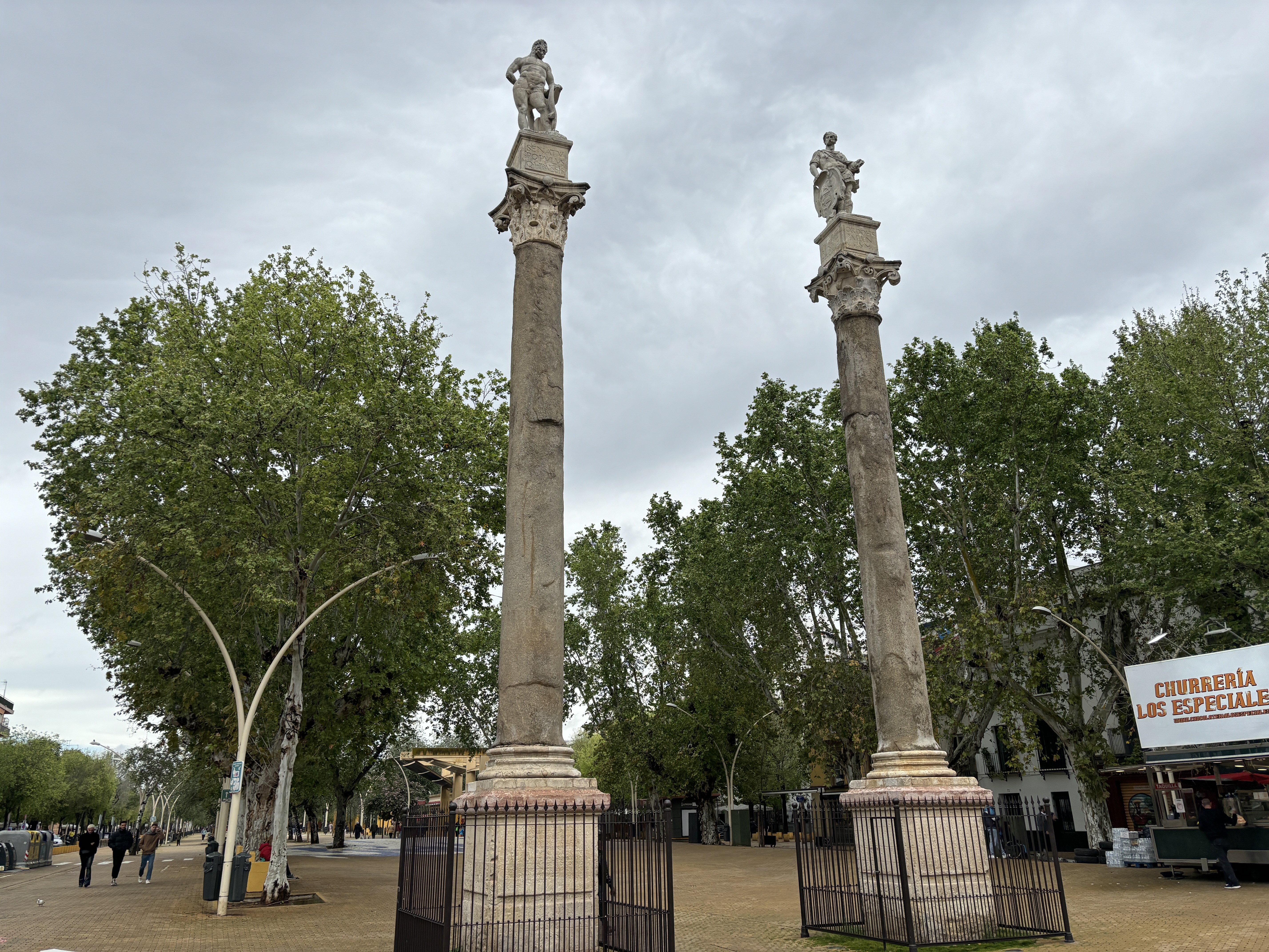 The historic Columns of Hercules in Seville