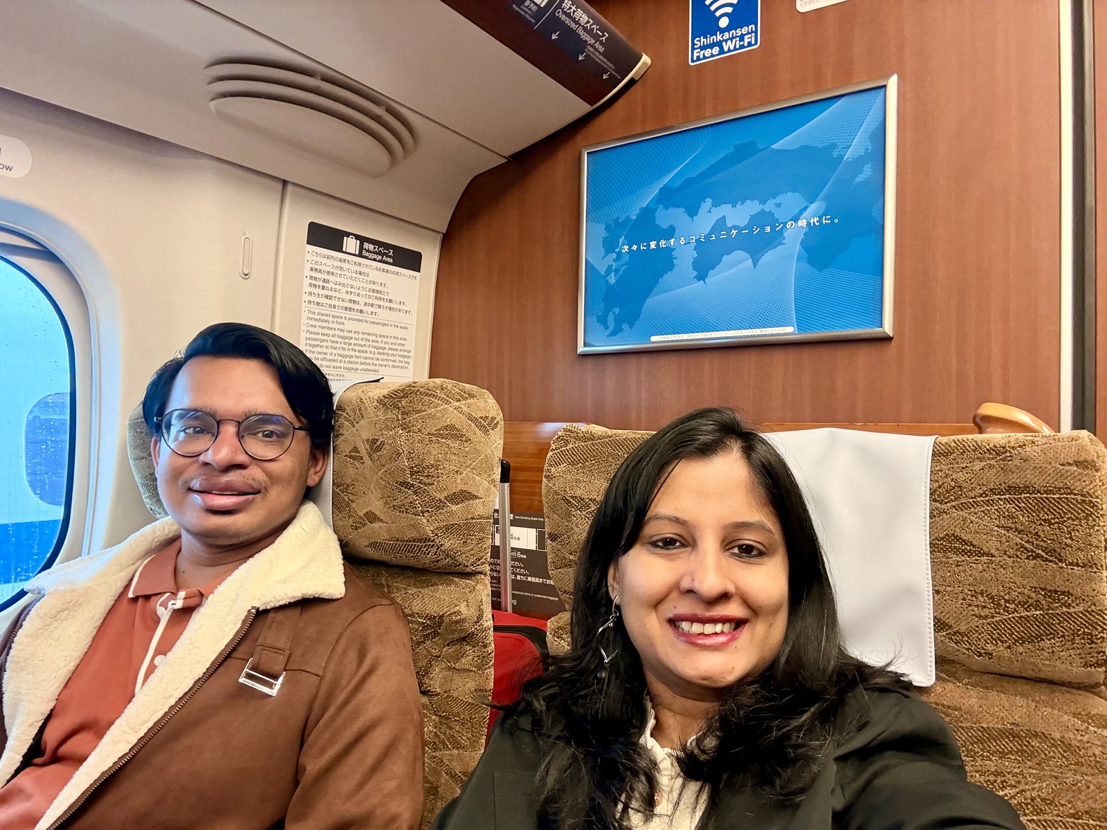 On board the Shinkansen from Osaka to Hiroshima