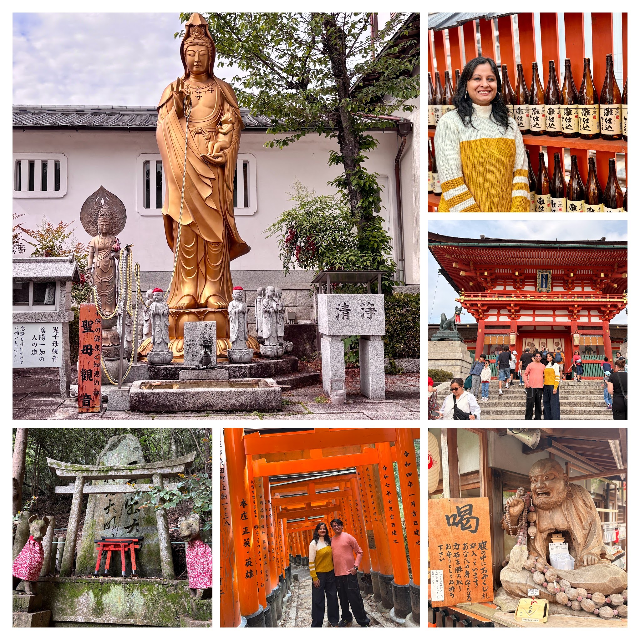 Inside the vermilion Torii tunnel at Fushimi Inari